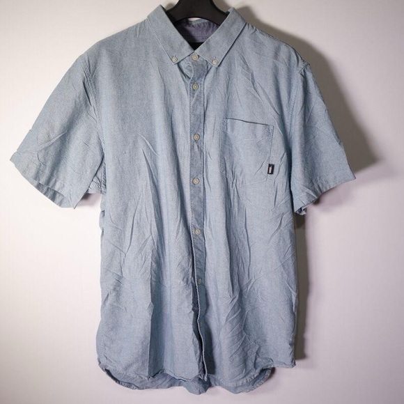 Vans Other - Vans Off The Wall Button Up Shirt Mens Large Short Sleeve Blue